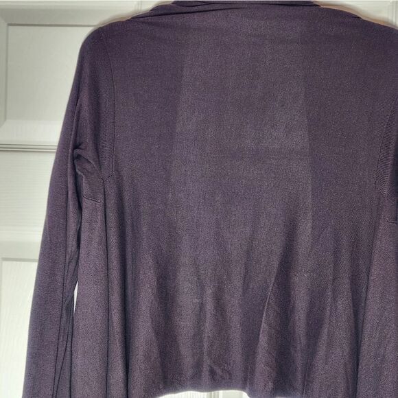 Worthington S/M Chocolate Brown LngSlve SILK Blend Women's Wrap Opened Cardigan - Picture 6 of 9